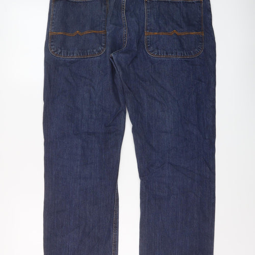 ASOS Mens Blue Cotton Straight Jeans Size 31 in L30 in Regular Button
