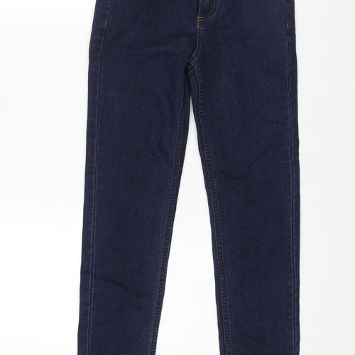 Marks and Spencer Mens Blue Cotton Skinny Jeans Size 24 in L27 in Regular Zip