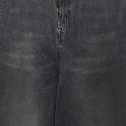 MArks and Womens Grey Cotton Tapered Jeans Size 18 L26 in Regular Zip