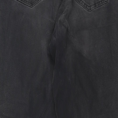 MArks and Womens Grey Cotton Tapered Jeans Size 18 L26 in Regular Zip