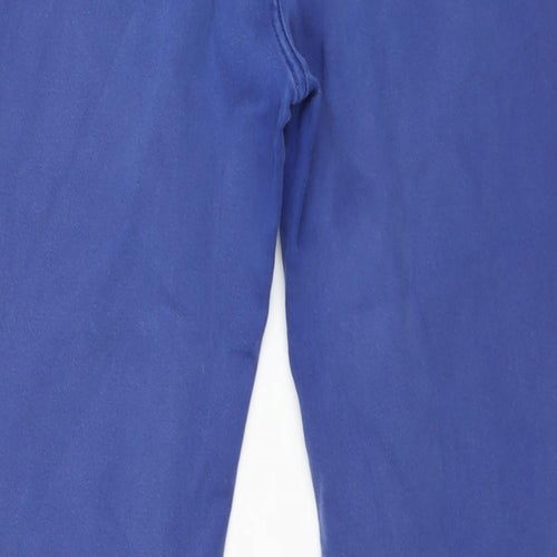 Marks and Spencer Womens Blue Cotton Straight Jeans Size 14 L28 in Regular Zip