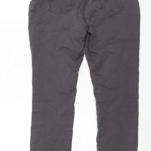 Wallis Womens Grey Cotton Skinny Jeans Size 14 L29 in Regular Zip