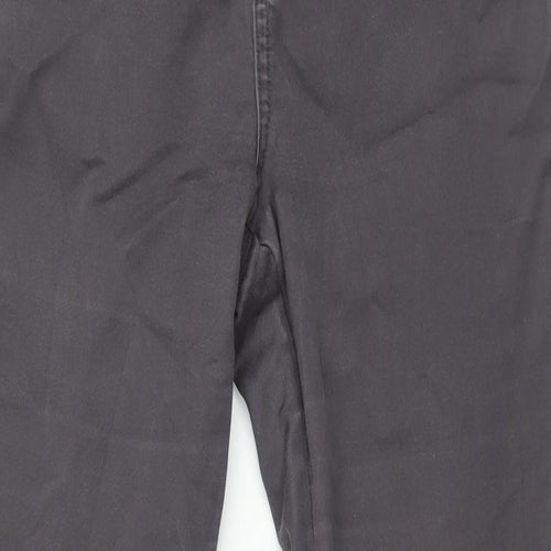 Wallis Womens Grey Cotton Skinny Jeans Size 14 L29 in Regular Zip