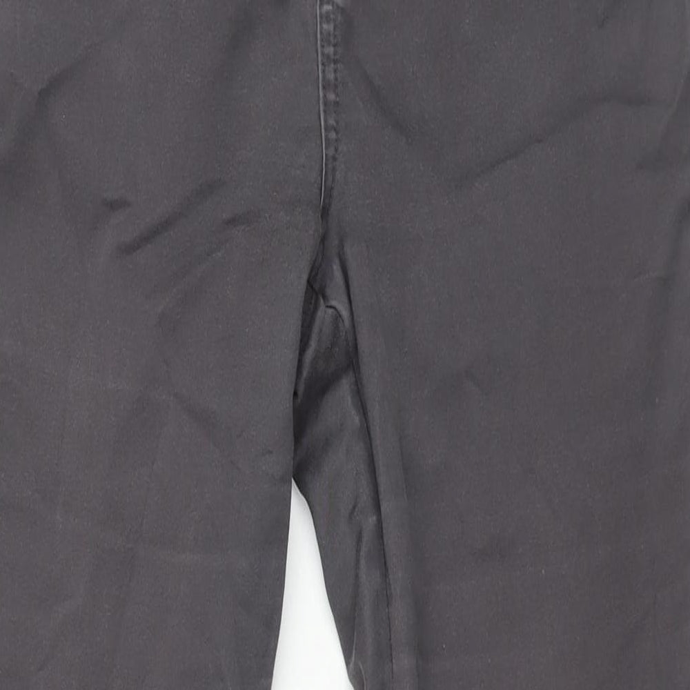Wallis Womens Grey Cotton Skinny Jeans Size 14 L29 in Regular Zip