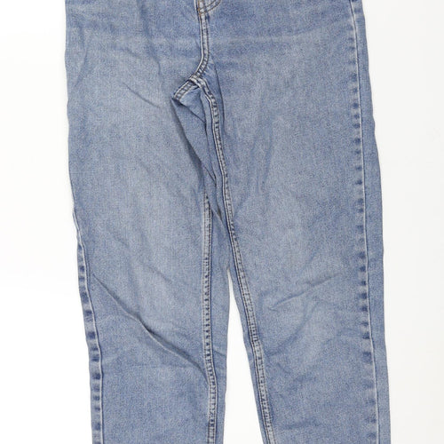 Denim & Co. Womens Blue Cotton Mom Jeans Size 4 L27 in Regular Zip