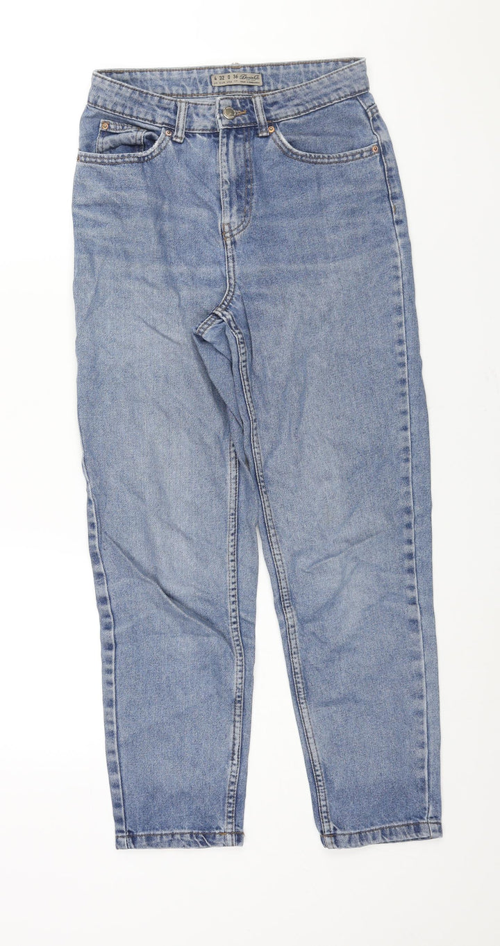 Denim & Co. Womens Blue Cotton Mom Jeans Size 4 L27 in Regular Zip