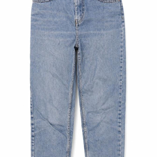 Denim & Co. Womens Blue Cotton Mom Jeans Size 4 L27 in Regular Zip