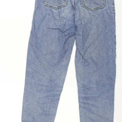 Denim & Co. Womens Blue Cotton Mom Jeans Size 4 L27 in Regular Zip