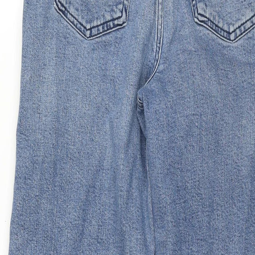 George Womens Blue Cotton Wide-Leg Jeans Size 14 L27 in Regular Zip