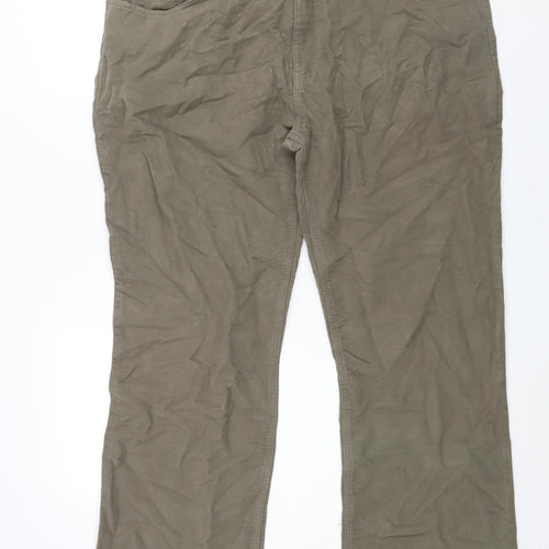 Maine New England Mens Green Cotton Trousers Size 42 in L30 in Regular Zip