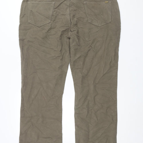 Maine New England Mens Green Cotton Trousers Size 42 in L30 in Regular Zip
