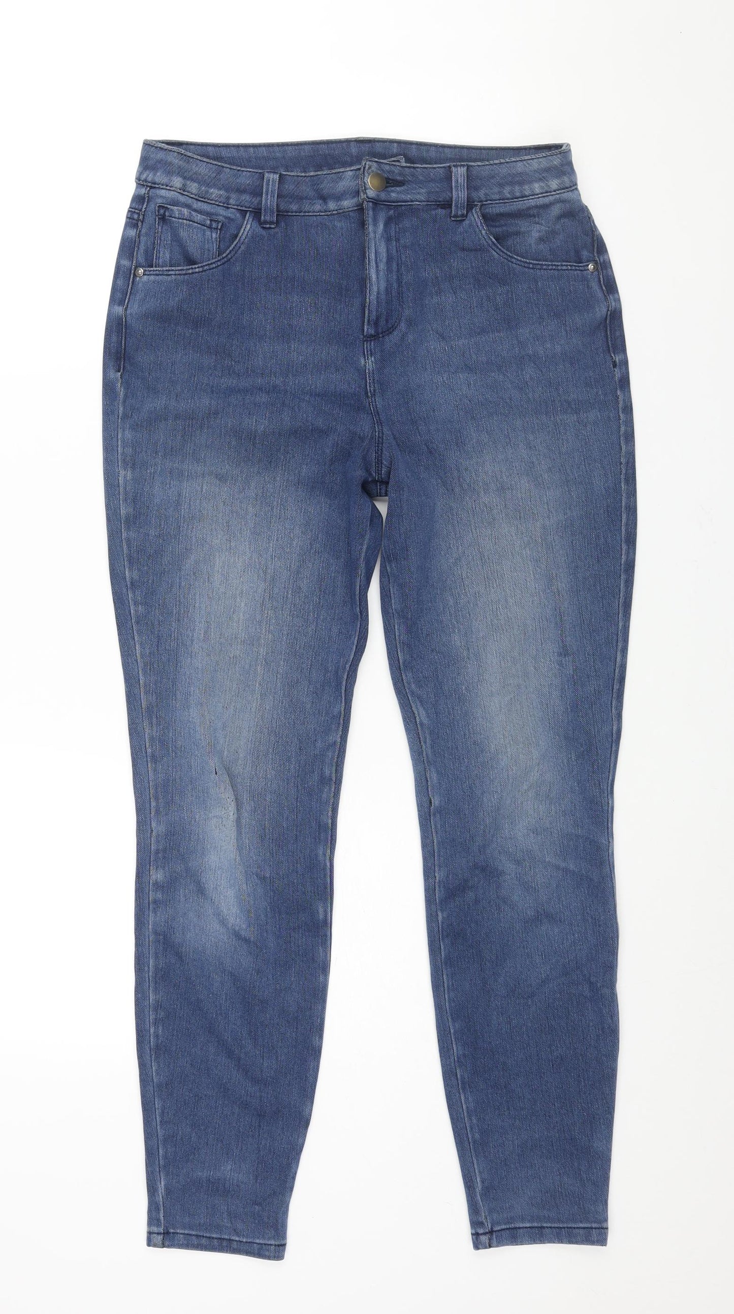 George Womens Blue Polyester Skinny Jeans Size 12 L29 in Regular Zip