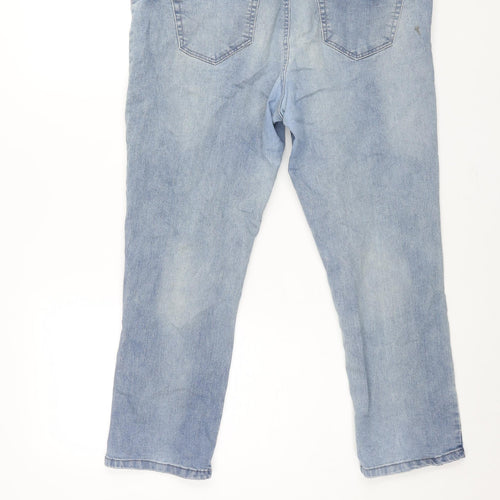 George Womens Blue Cotton Cropped Jeans Size 16 L25 in Regular Zip