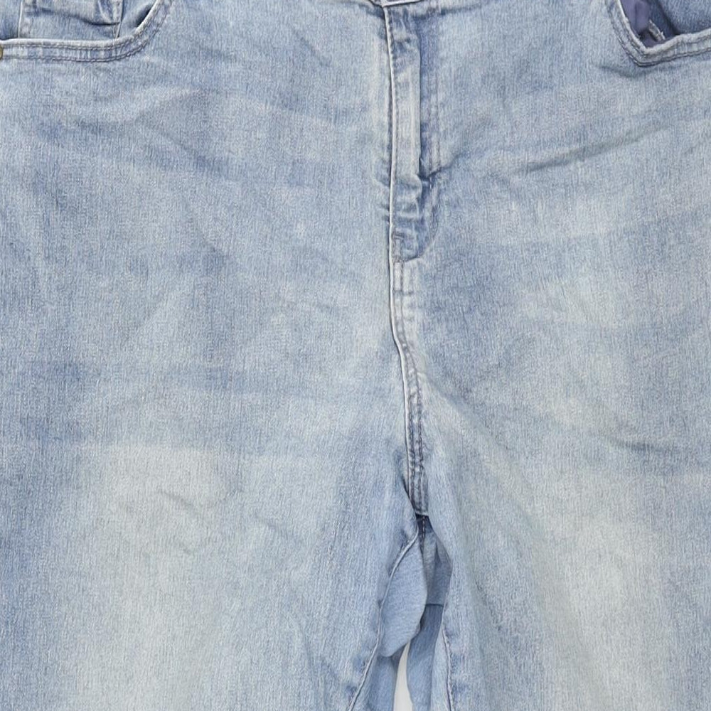 George Womens Blue Cotton Cropped Jeans Size 16 L25 in Regular Zip
