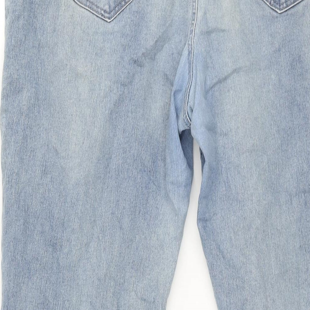 George Womens Blue Cotton Cropped Jeans Size 16 L25 in Regular Zip