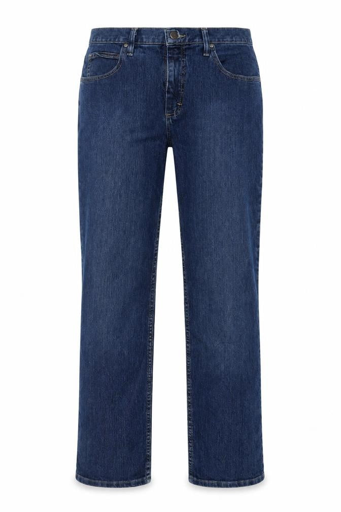 Lee Womens Blue Cotton Straight Jeans Size 12 L31 in Regular Zip