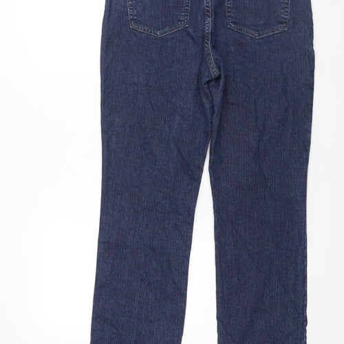 Lee Womens Blue Cotton Straight Jeans Size 12 L31 in Regular Zip