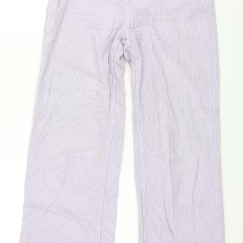 Monki Womens Purple Cotton Trousers Size 6 L30 in Regular Zip