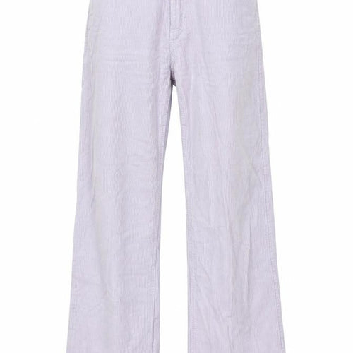 Monki Womens Purple Cotton Trousers Size 6 L30 in Regular Zip