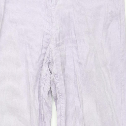 Monki Womens Purple Cotton Trousers Size 6 L30 in Regular Zip