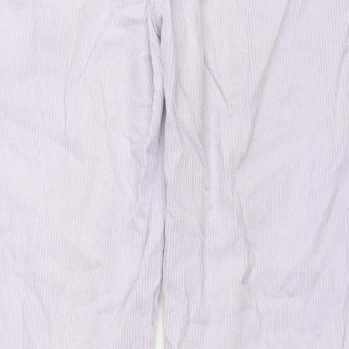 Monki Womens Purple Cotton Trousers Size 6 L30 in Regular Zip