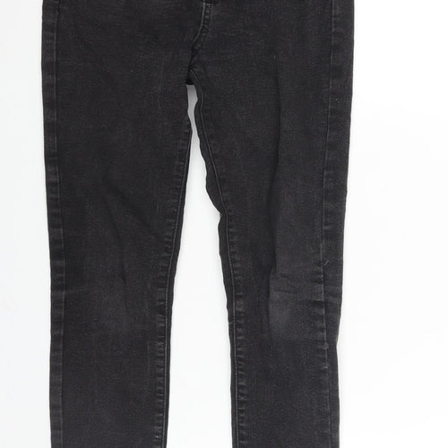 Boohoo Womens Black Cotton Skinny Jeans Size 6 L26 in Regular Zip