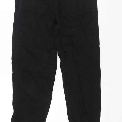 Papaya Womens Black Cotton Tapered Jeans Size 8 L25 in Regular Zip