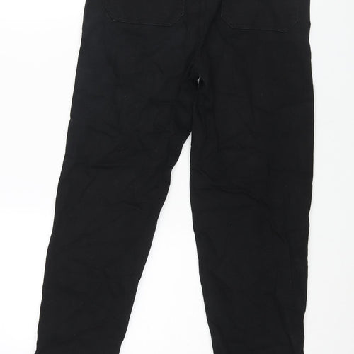 Papaya Womens Black Cotton Tapered Jeans Size 8 L25 in Regular Zip