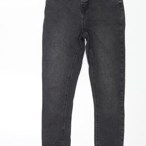 Denim & Co. Womens Grey Cotton Skinny Jeans Size 8 L28 in Regular Zip