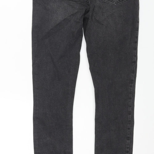 Denim & Co. Womens Grey Cotton Skinny Jeans Size 8 L28 in Regular Zip