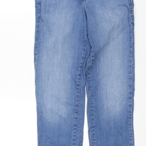 NEXT Womens Blue Cotton Straight Jeans Size 12 L30 in Regular Zip