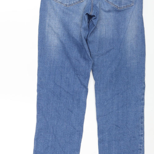 NEXT Womens Blue Cotton Straight Jeans Size 12 L30 in Regular Zip