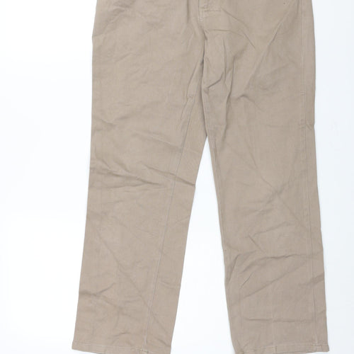 Lee Womens Brown Cotton Straight Jeans Size 32 in L27 in Regular Zip