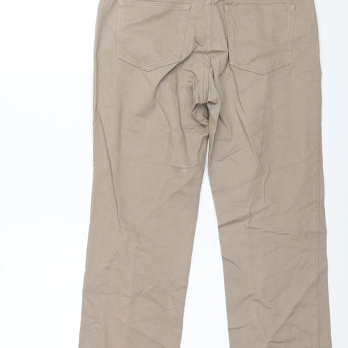 Lee Womens Brown Cotton Straight Jeans Size 32 in L27 in Regular Zip
