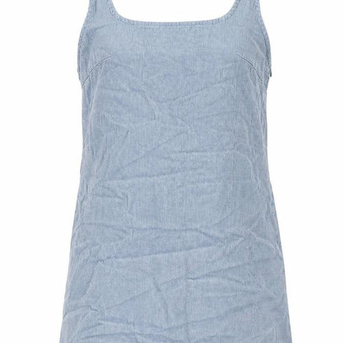 ASOS Womens Blue Cotton Pinafore/Dungaree Dress Size 8 Scoop Neck Pullover
