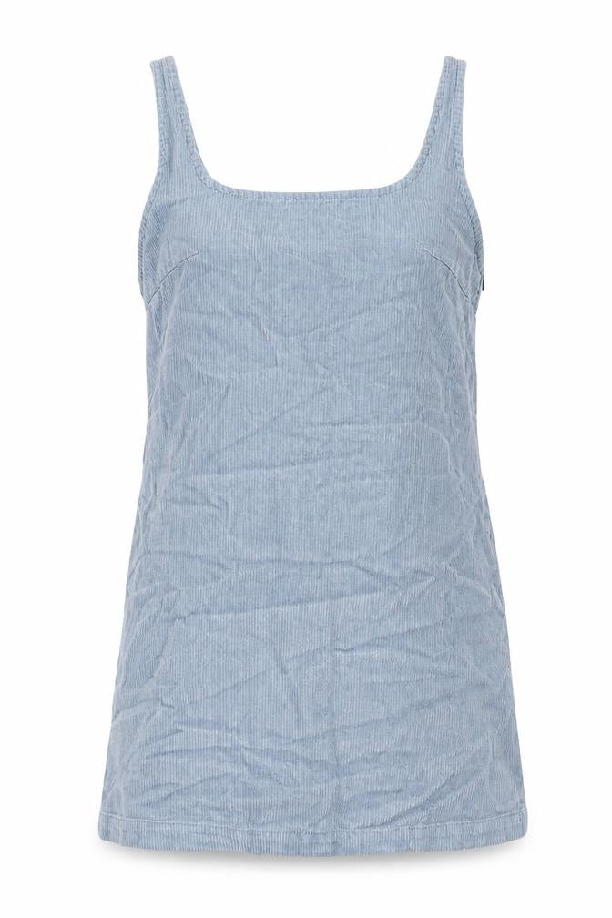 ASOS Womens Blue Cotton Pinafore/Dungaree Dress Size 8 Scoop Neck Pullover