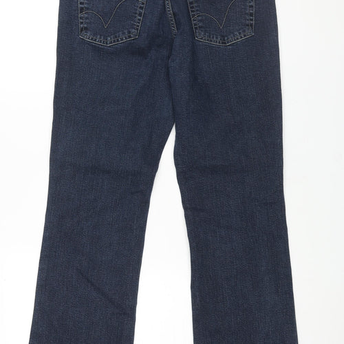 Per Una Womens Brown Cotton Straight Jeans Size 16 L31 in Regular Zip