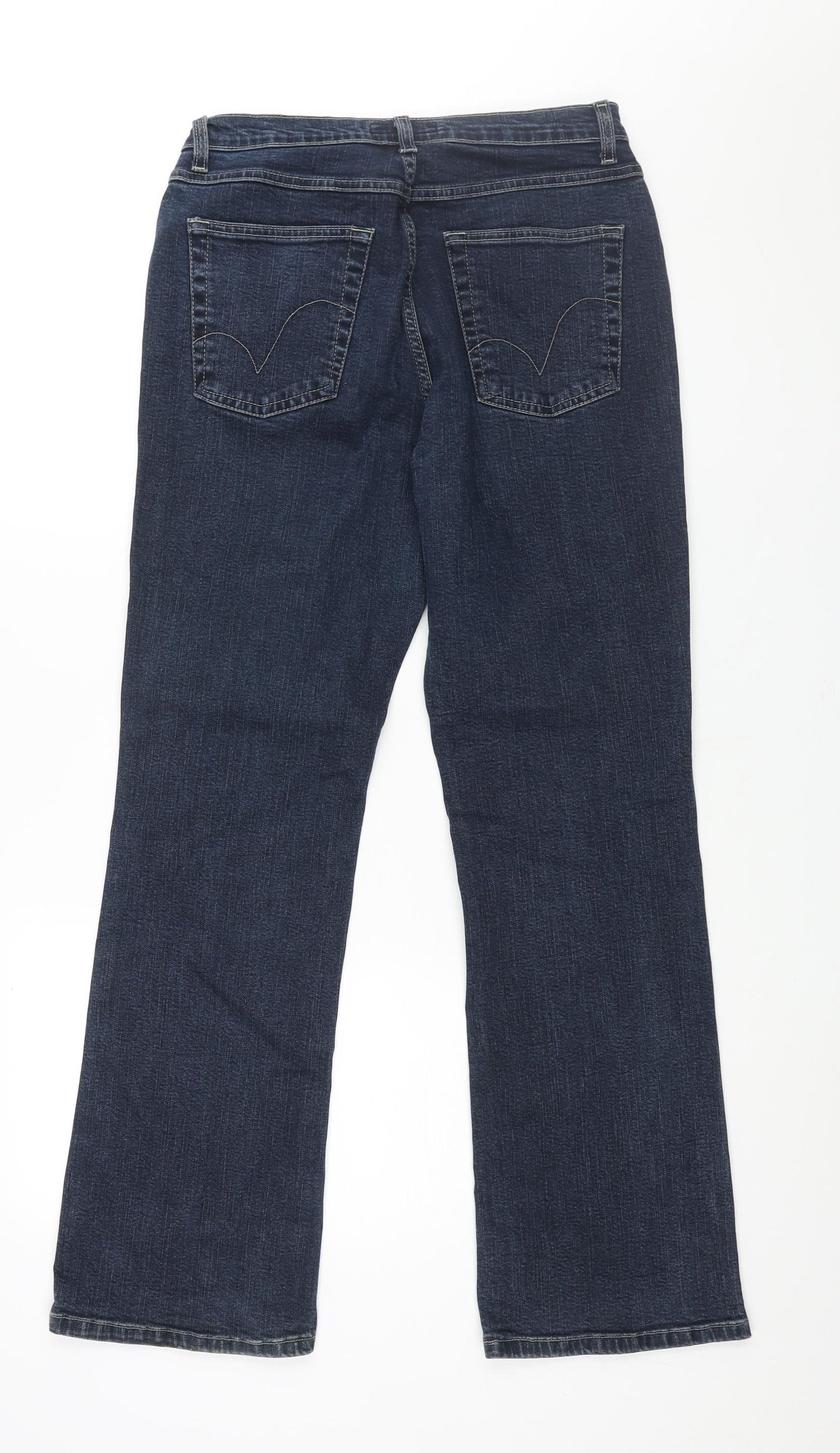 Per Una Womens Brown Cotton Straight Jeans Size 16 L31 in Regular Zip
