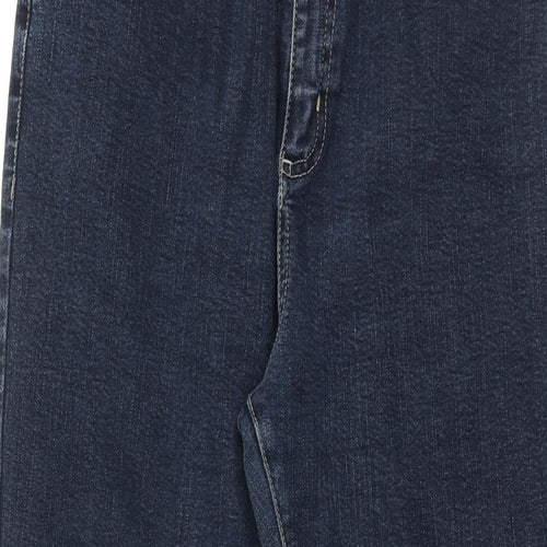 Per Una Womens Brown Cotton Straight Jeans Size 16 L31 in Regular Zip