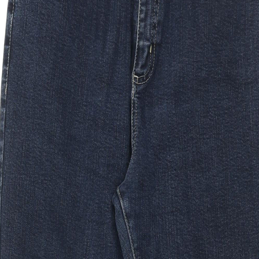 Per Una Womens Brown Cotton Straight Jeans Size 16 L31 in Regular Zip