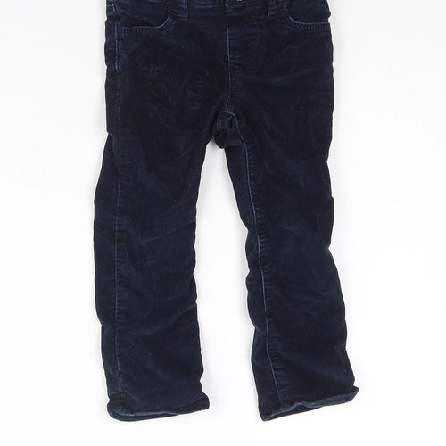 Gap Girls Blue Cotton Chino Trousers Size 3 Years Regular Snap