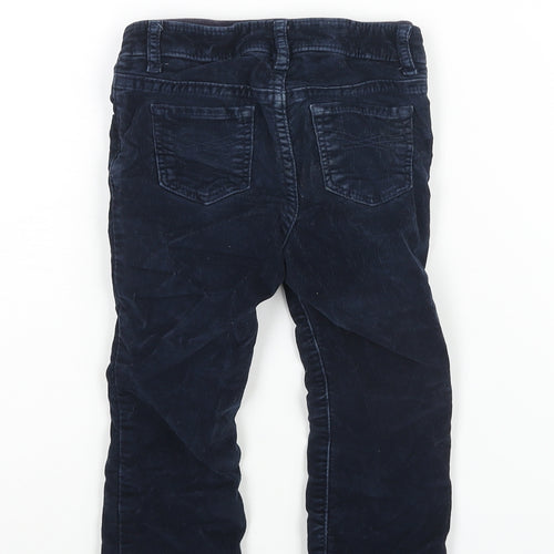 Gap Girls Blue Cotton Chino Trousers Size 3 Years Regular Snap