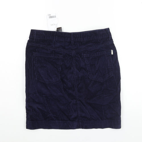 NEXT Womens Blue Cotton Straight & Pencil Skirt Size 8 Zip