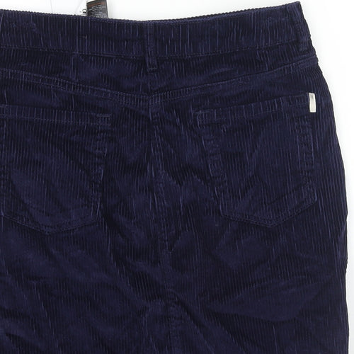 NEXT Womens Blue Cotton Straight & Pencil Skirt Size 8 Zip