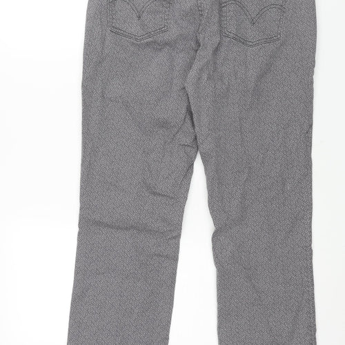 Levi's Womens Grey Geometric Cotton Straight Jeans Size 29 in L32 in Regular Zip