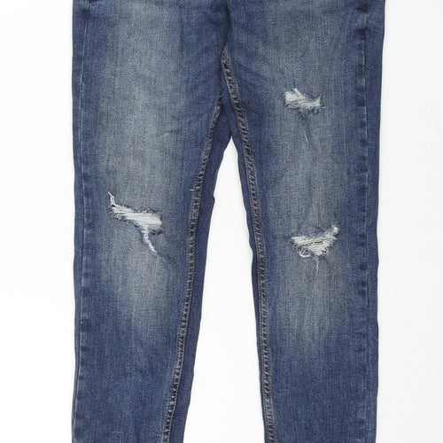 Denim & Co. Womens Blue Cotton Skinny Jeans Size 10 L28 in Regular Zip
