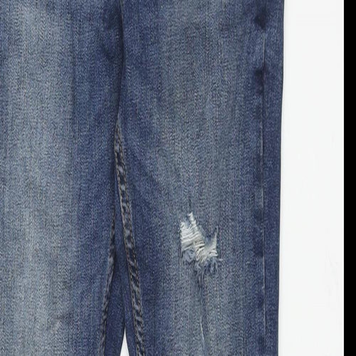 Denim & Co. Womens Blue Cotton Skinny Jeans Size 10 L28 in Regular Zip