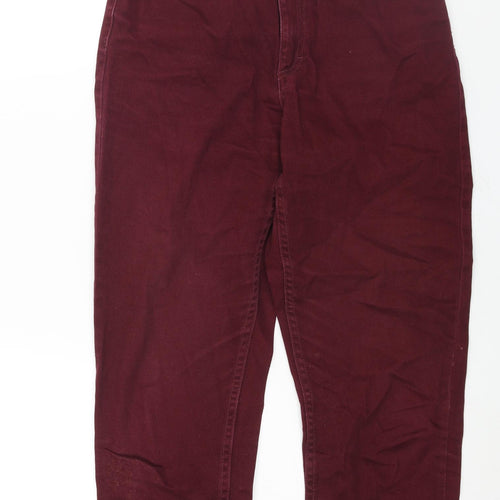 Liz Caliborne Womens Red Cotton Mom Jeans Size 6 L27 in Regular Zip