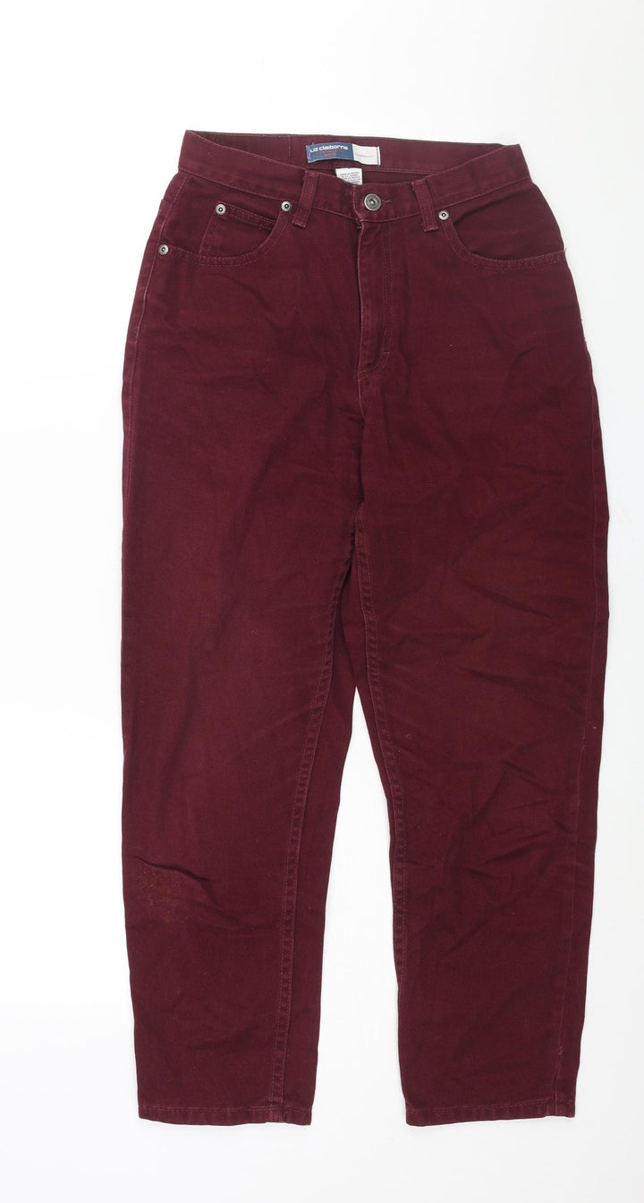 Liz Caliborne Womens Red Cotton Mom Jeans Size 6 L27 in Regular Zip