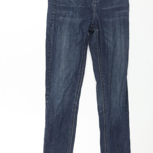 Topshop Womens Blue Cotton Skinny Jeans Size 26 in L32 in Regular Zip